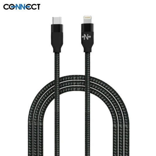 Câble Data Type-C vers Lightning Nylon Tressé 20W - 2 mètres
