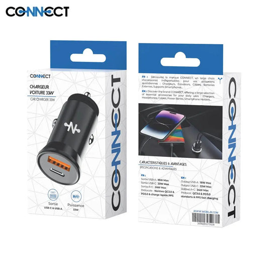 Chargeur Rapide Allume-Cigare 33W Type-C + USB