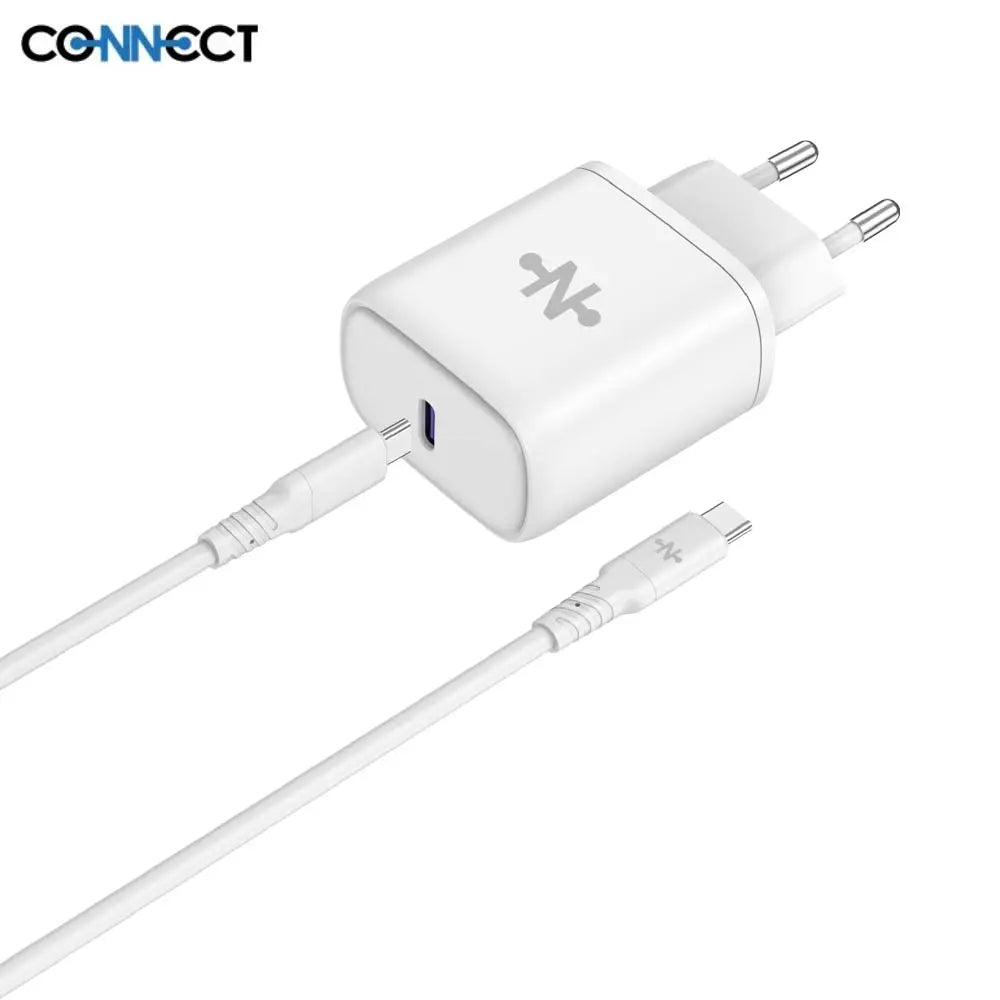 Duo Chargeur Secteur USB-C + Câble 1m Type-C - 25W – Charge Rapide