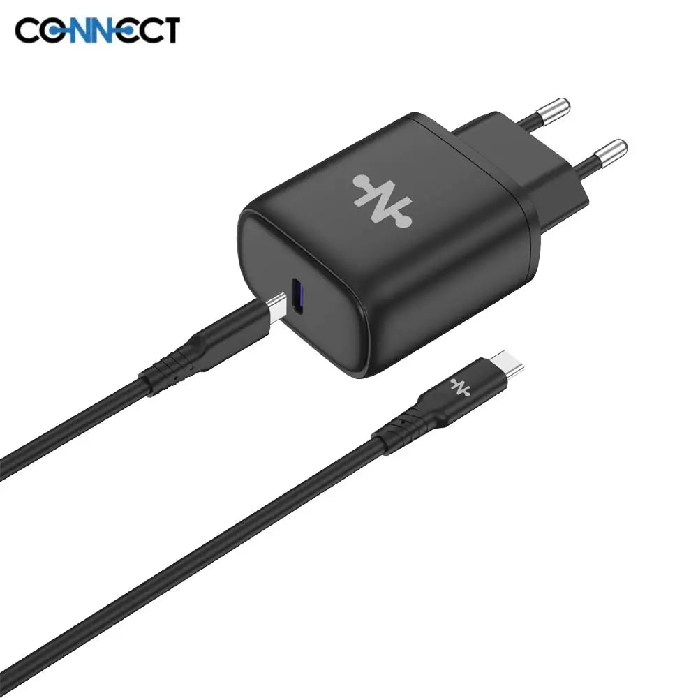 Duo Chargeur Secteur USB-C + Câble 1m Type-C - 25W – Charge Rapide