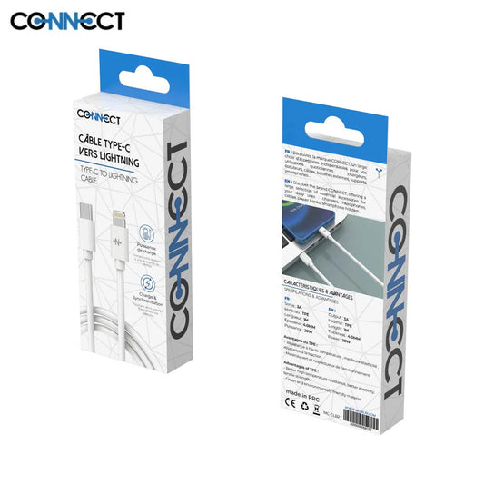 Câble Type-C vers Lightning 20W (1m) - blanc