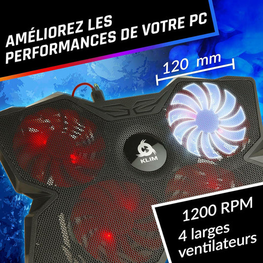 Refroidisseur PC Portable - 4 Ventilateurs Silencieux