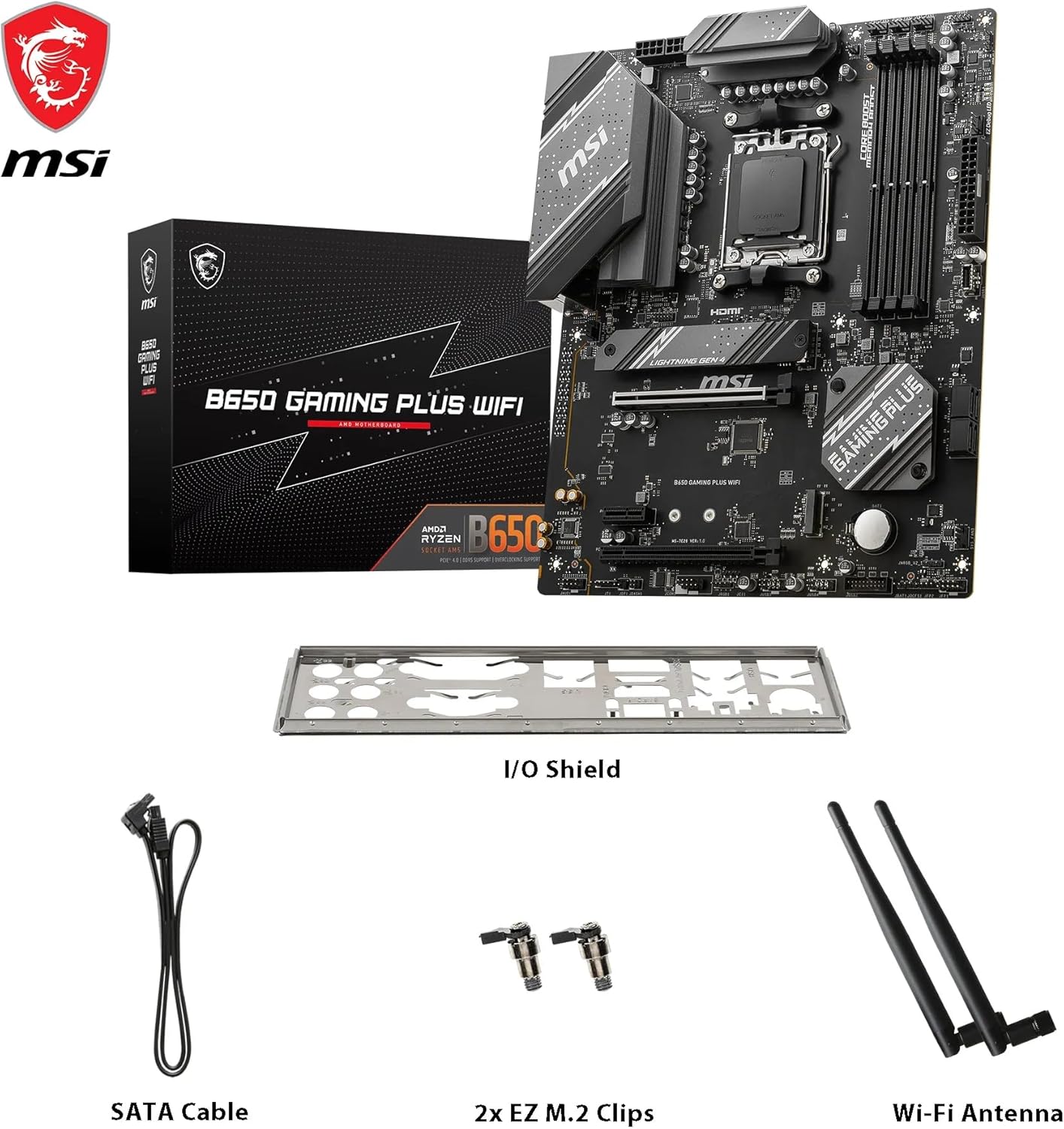 MSI B650 GAMING PLUS WIFI – Carte Mère ATX pour Ryzen 7000/8000/9000, DDR5, Wi-Fi 6E
