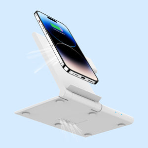 Station de chargement induction 3 en 1 pliable pour iPhone, Apple Watch et AirPods