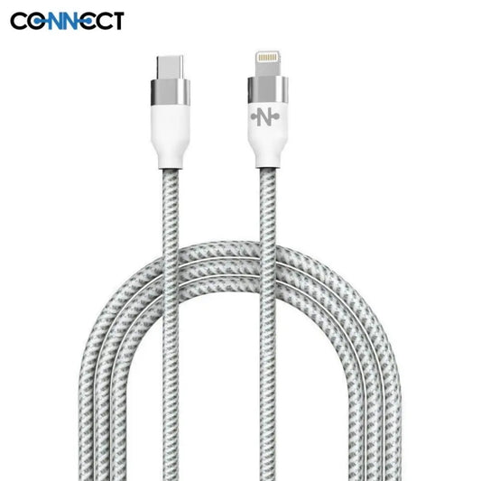 Câble Data Type-C vers Lightning Nylon Tressé 20W - 2 mètres