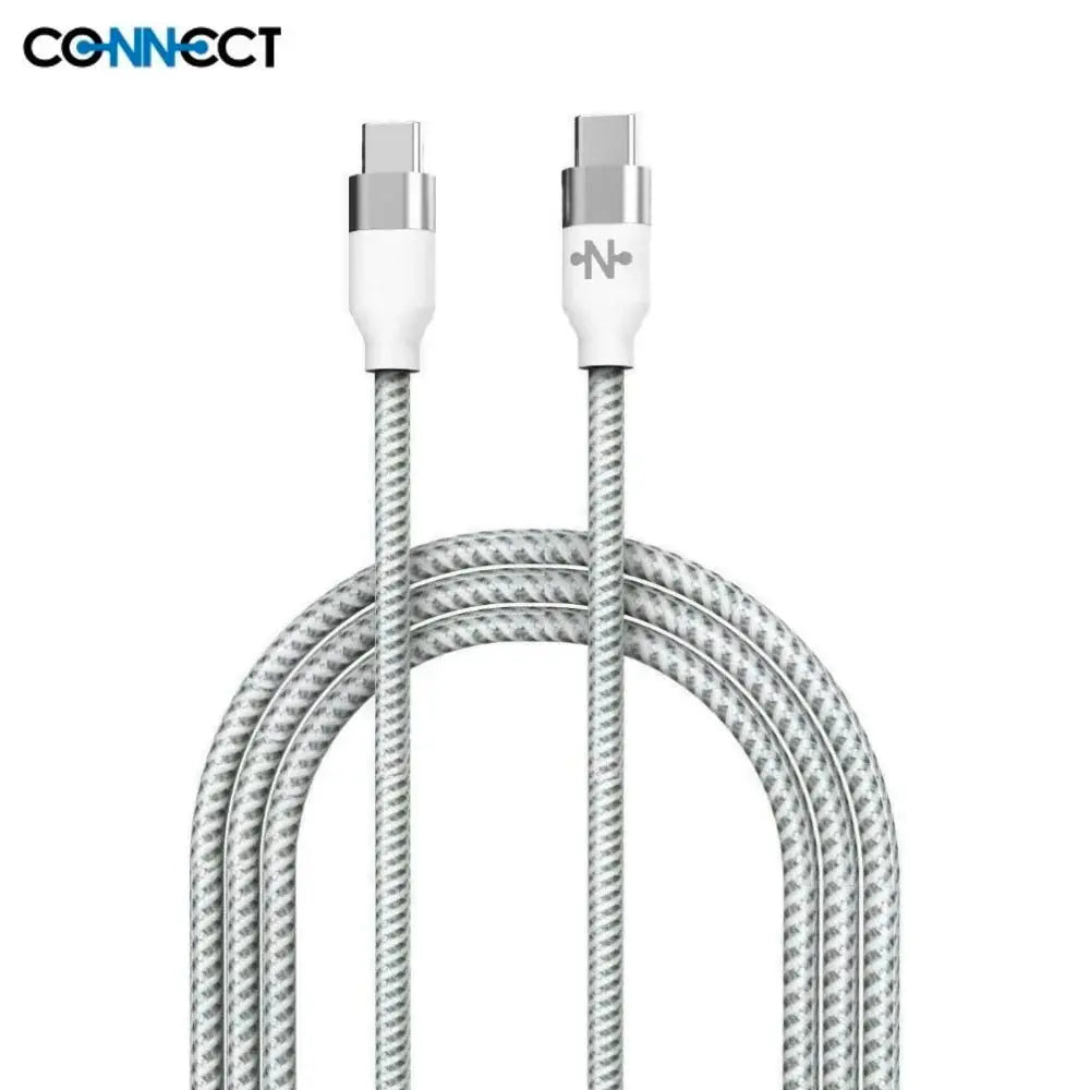 Câble Data Type-C vers Type-C Nylon Tressé 60W - 2 mètres