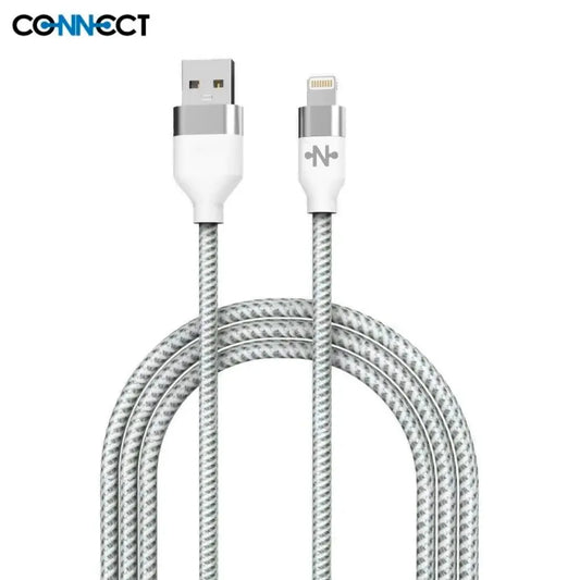 Câble Data USB vers Lightning Nylon Tressé 12W - 2 mètres