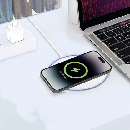 Chargeur à Induction 20W Blanc – Charge Rapide Qi Universelle