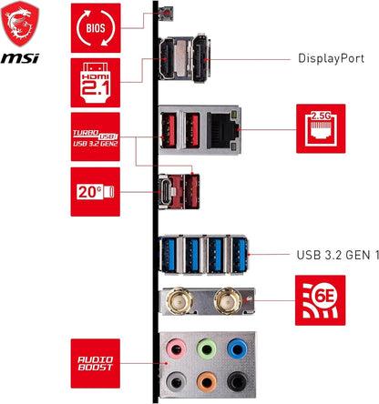 MSI B650 GAMING PLUS WIFI – Carte Mère ATX pour Ryzen 7000/8000/9000, DDR5, Wi-Fi 6E
