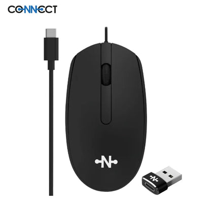 Souris Filaire USB-C avec Adaptateur USB-A - Souris PC 1200 DPI
