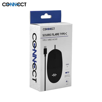 Souris Filaire USB-C avec Adaptateur USB-A - Souris PC 1200 DPI