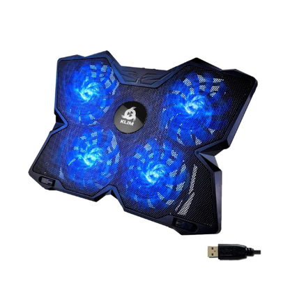Support Refroidissement PC Portable 11 à 17 Pouces - 4 Ventilateurs Silencieux USB